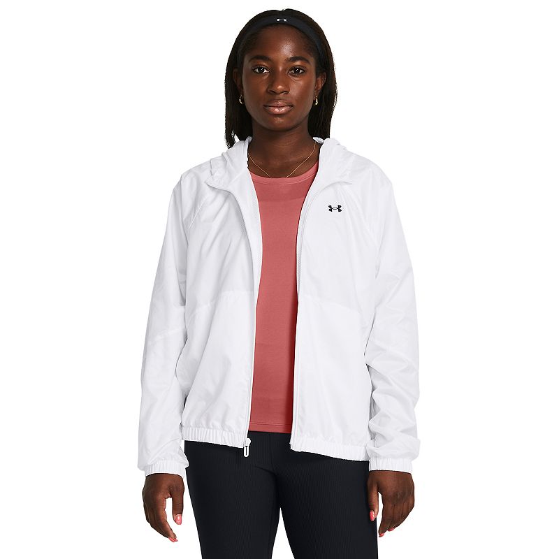 Women's Under Armour Rival Full-Zip Windbreaker Jacket, Size: Medium, White