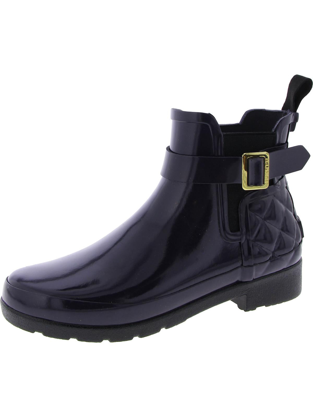 Womens Waterproof Patent Chelsea Boots