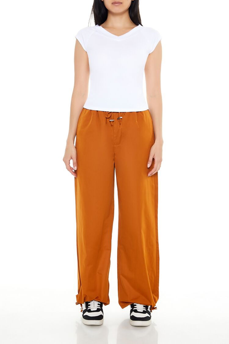 Women's Wide-Leg Drawstring Joggers in Toffee Medium