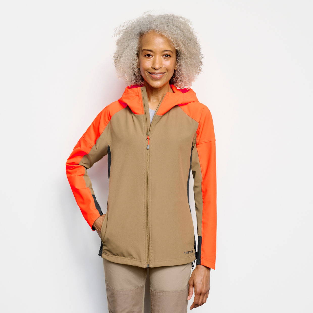 Women's Women's PRO LT Softshell Hoodie Jacket Blaze Orange Size Medium Synthetic Orvis