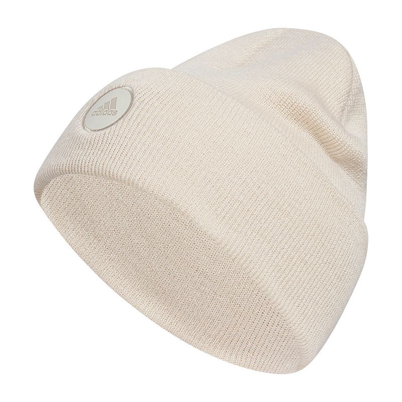 Women's adidas Wide Cuff 2 Fold Beanie, Lt Beige