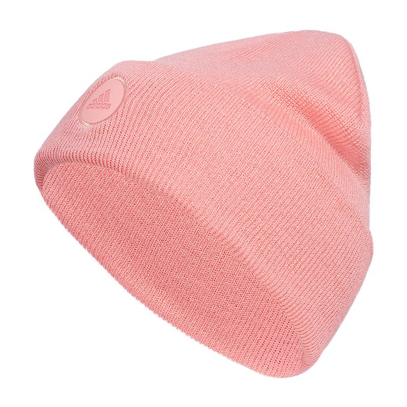 Women's adidas Wide Cuff 2 Fold Beanie, Lt Pink