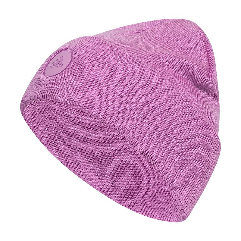 Women's adidas Wide Cuff 2 Fold Beanie, Med Purple