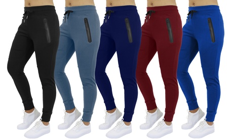 Women'sHeavyweight Relaxed-Fit Fleece Joggers With Tech Zipper Pockets Single Royal Blue XL (16-18)