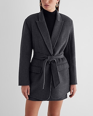 Wool-Blend Oversized Belted Jacket