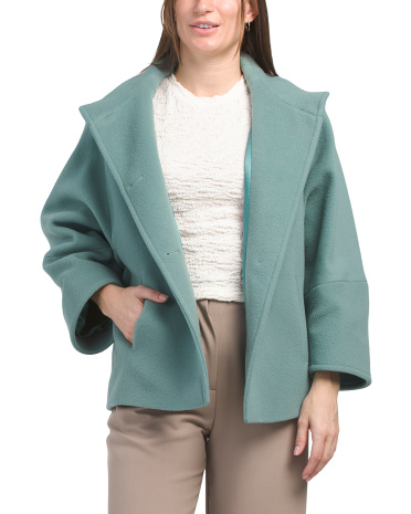 Wool Blend Short Coat for Women | Wool/Viscose