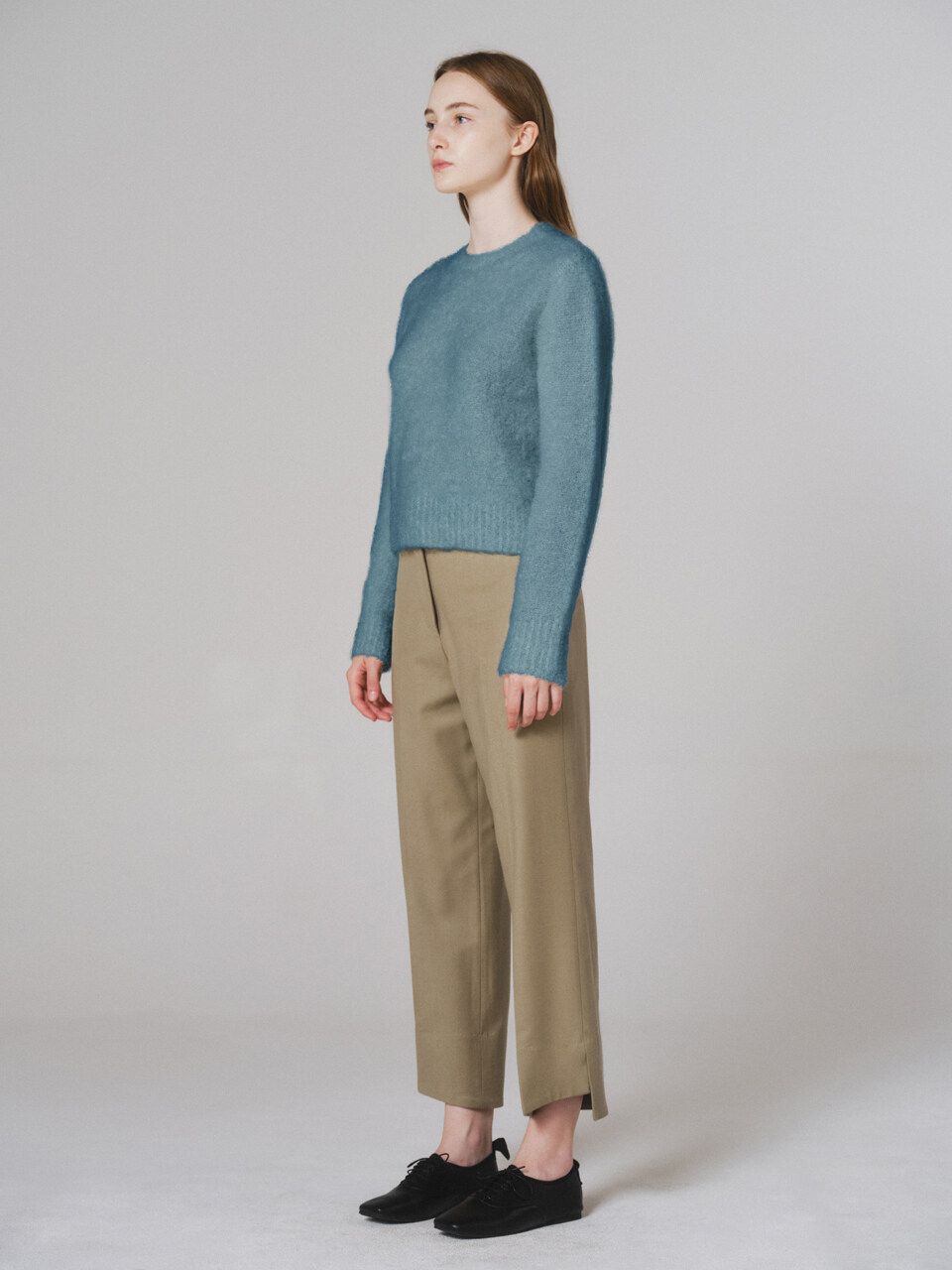 Wool Cropped Pants (Sepia beige)