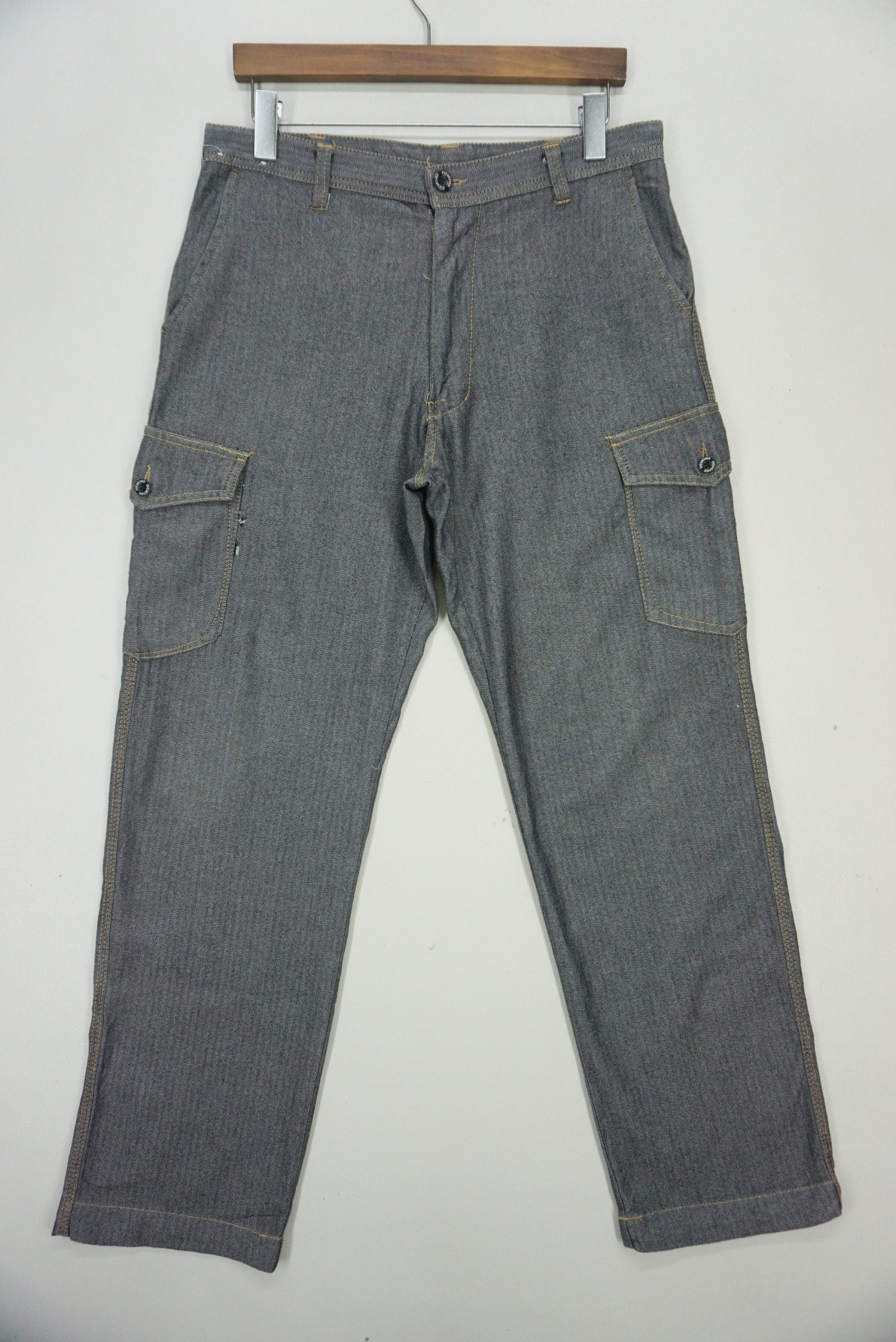 Workwear Cargo Pants Evenriver Size 79 W36xl30.5 Herringbone Japanese