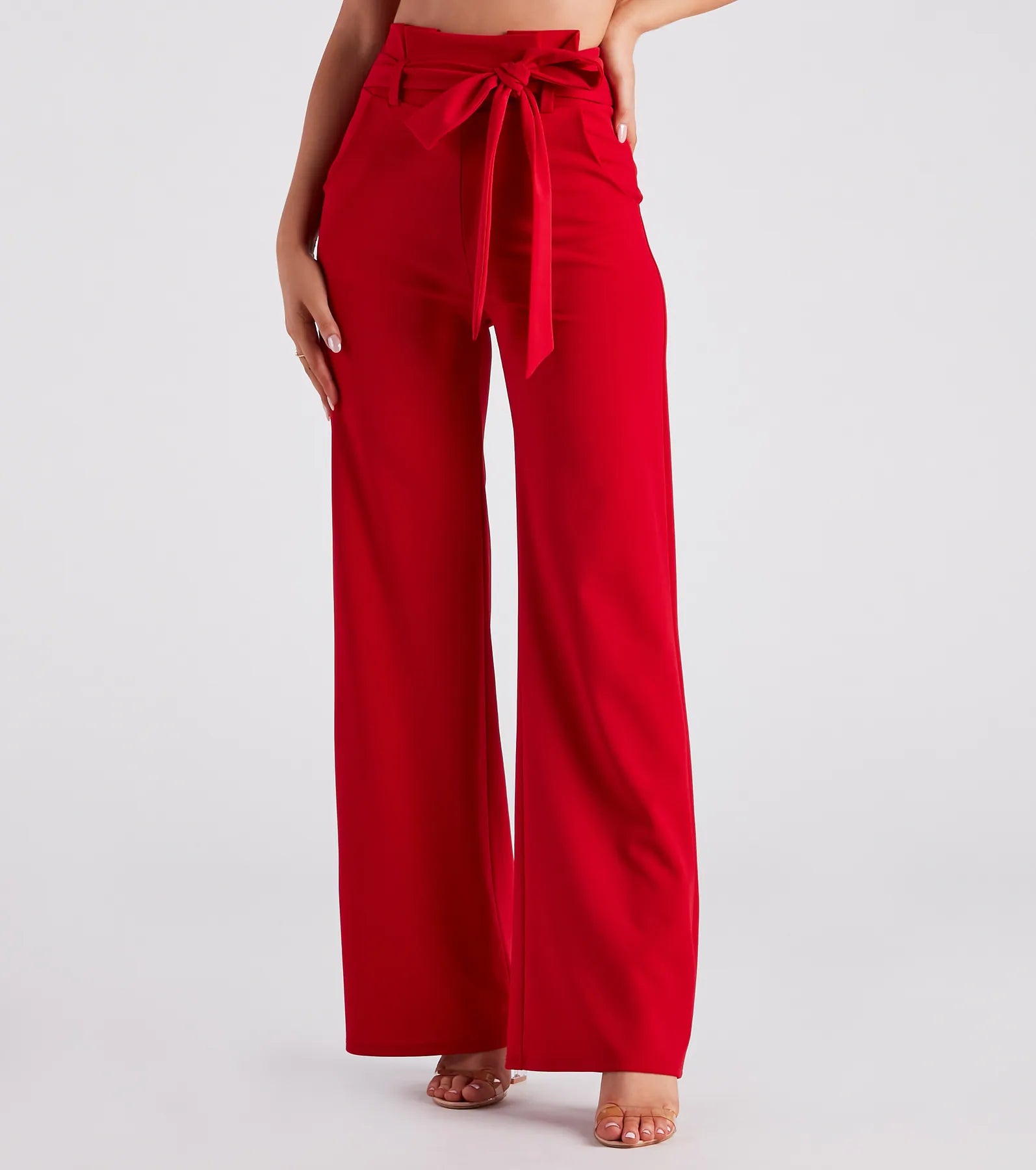 Workwear Chic Paperbag Wide-Leg Pants