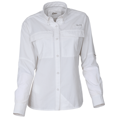 World Wide Sportsman Nylon Angler Long-Sleeve Shirt for Ladies - Bright White - M