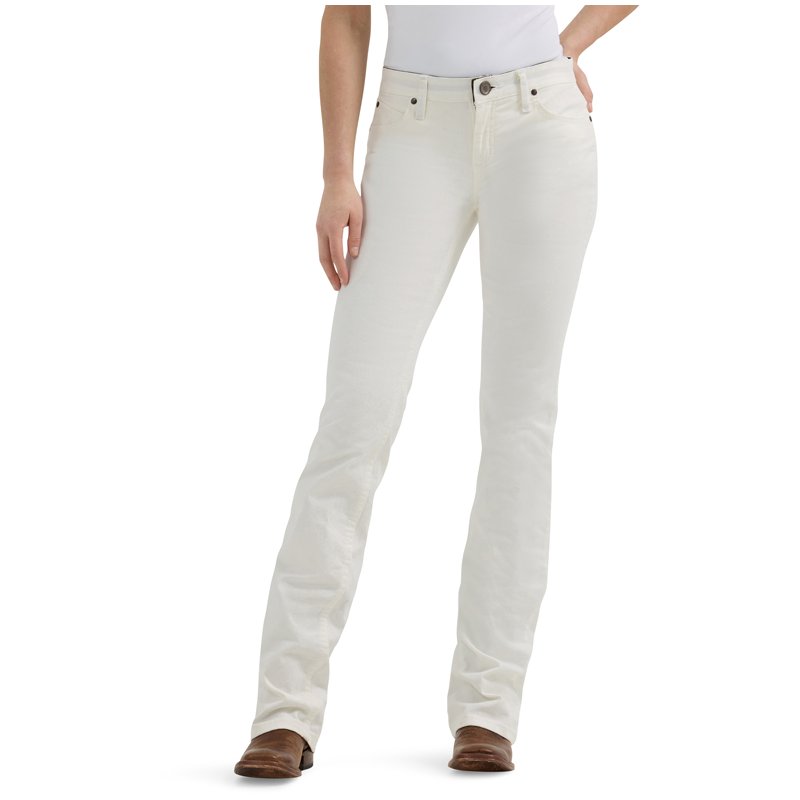 Wrangler Women's Ultimate Riding Q-Baby Mid-Rise Bootcut Jeans White, 29" - Women's Fishing Bottoms at Academy Sports