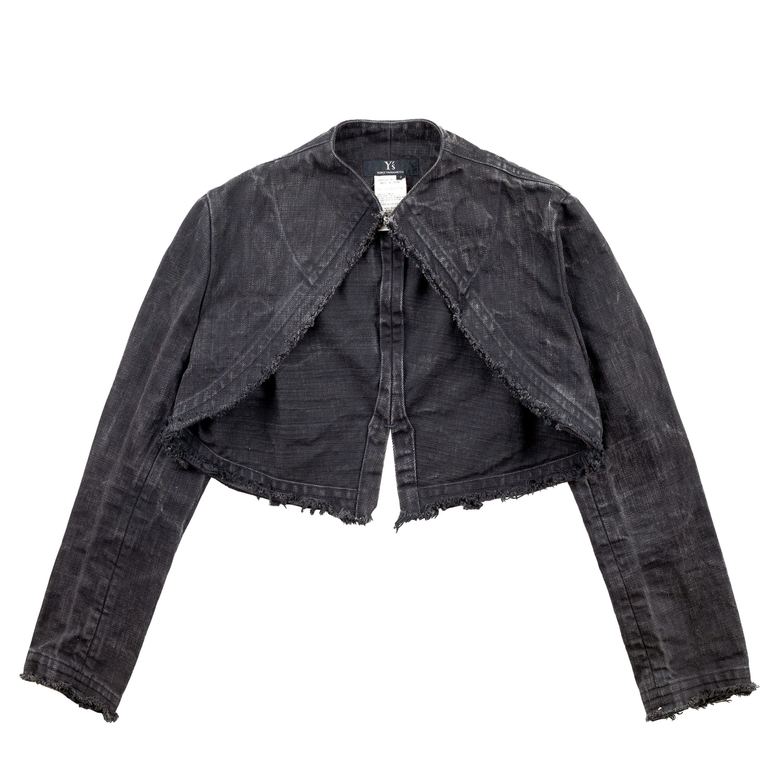 Y'S Yohji Yamamoto Dark Denim Cropped Bolero Jacket, Women's (Size Small)