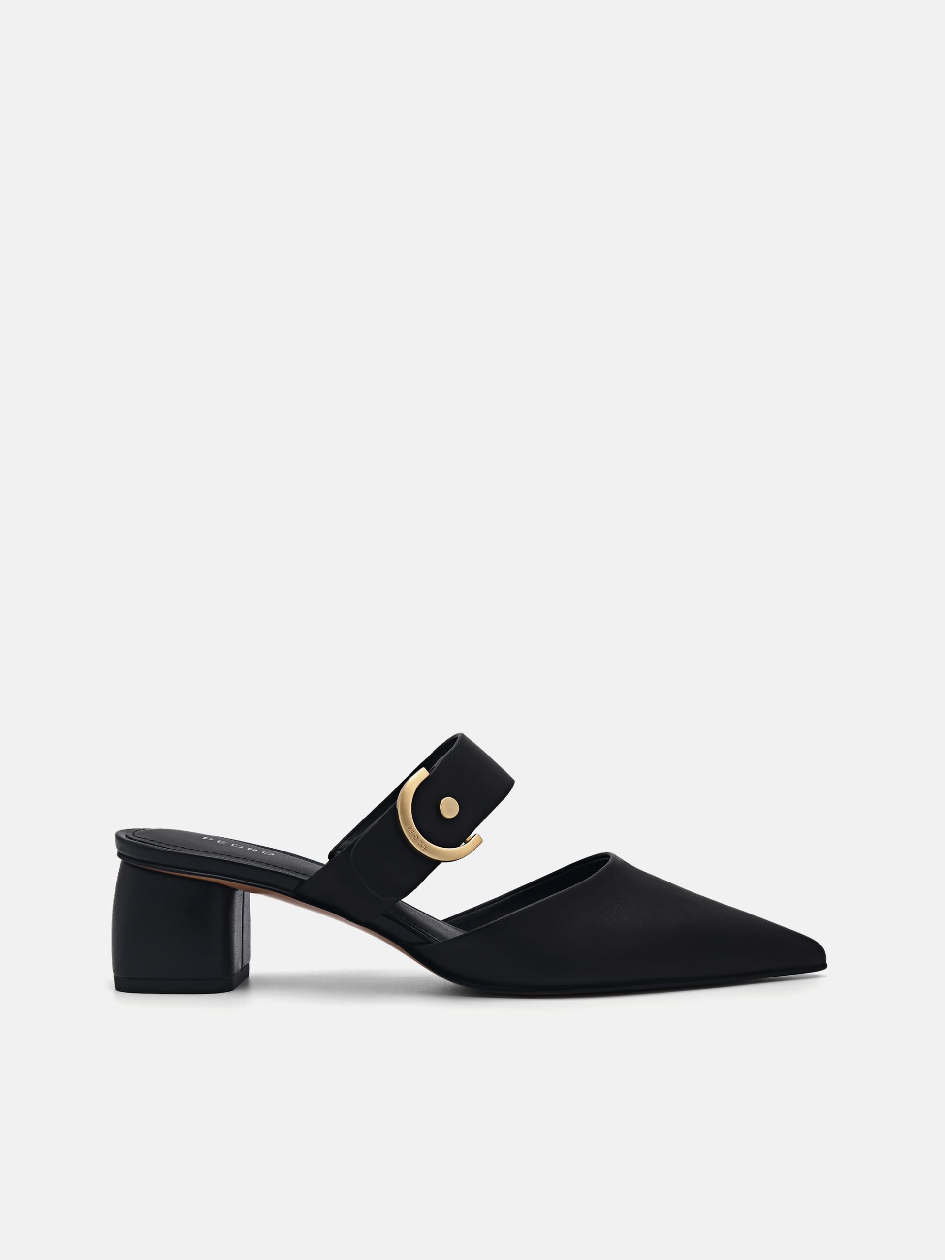 Yasmin Leather Heel Mules