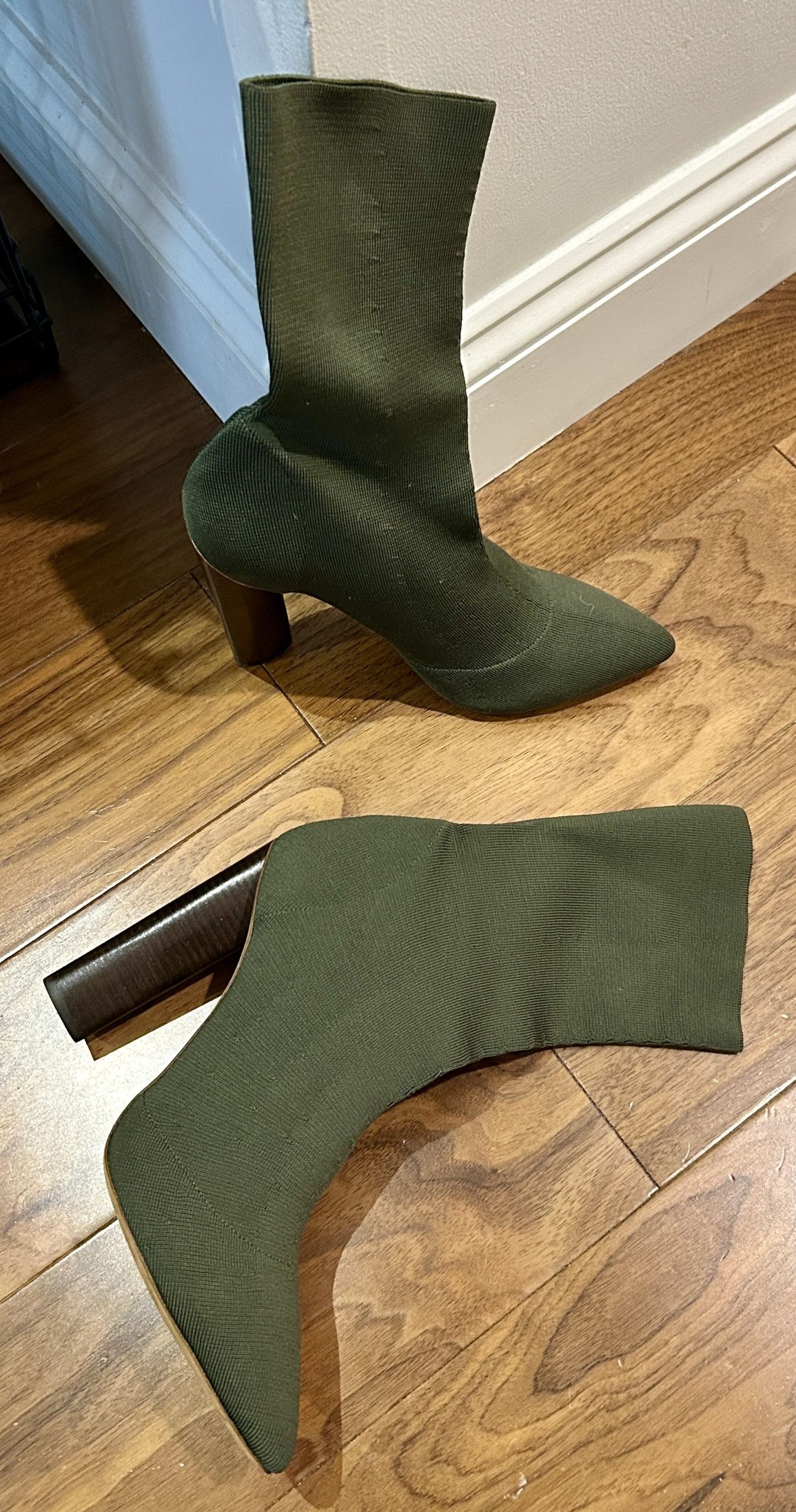 Yeezy Season 2 Knit Sock Ankle Military Boots Olive Green, Women's (Size 10.5)