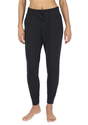 Yogalicious Women's Polarlux Maya Illusion High Waist Fleece Lined Joggers, Black, XS