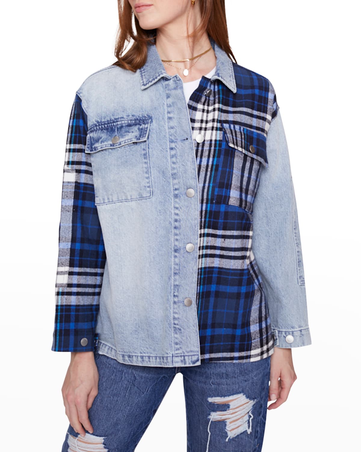 Your Ex Boyfriend's Denim and Plaid Shacket