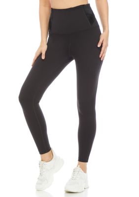 ZELOS Women's Velvet Side Leggings