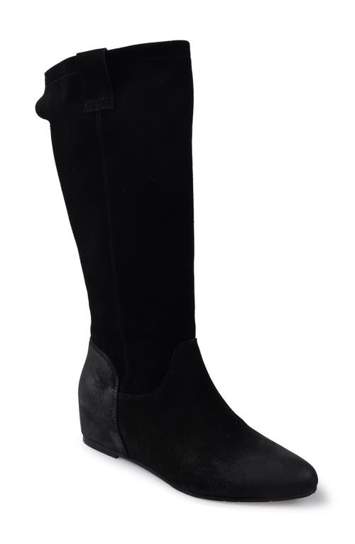 ZIGI Brindle Hidden Wedge Boot in Black Suede at Nordstrom, Size 6