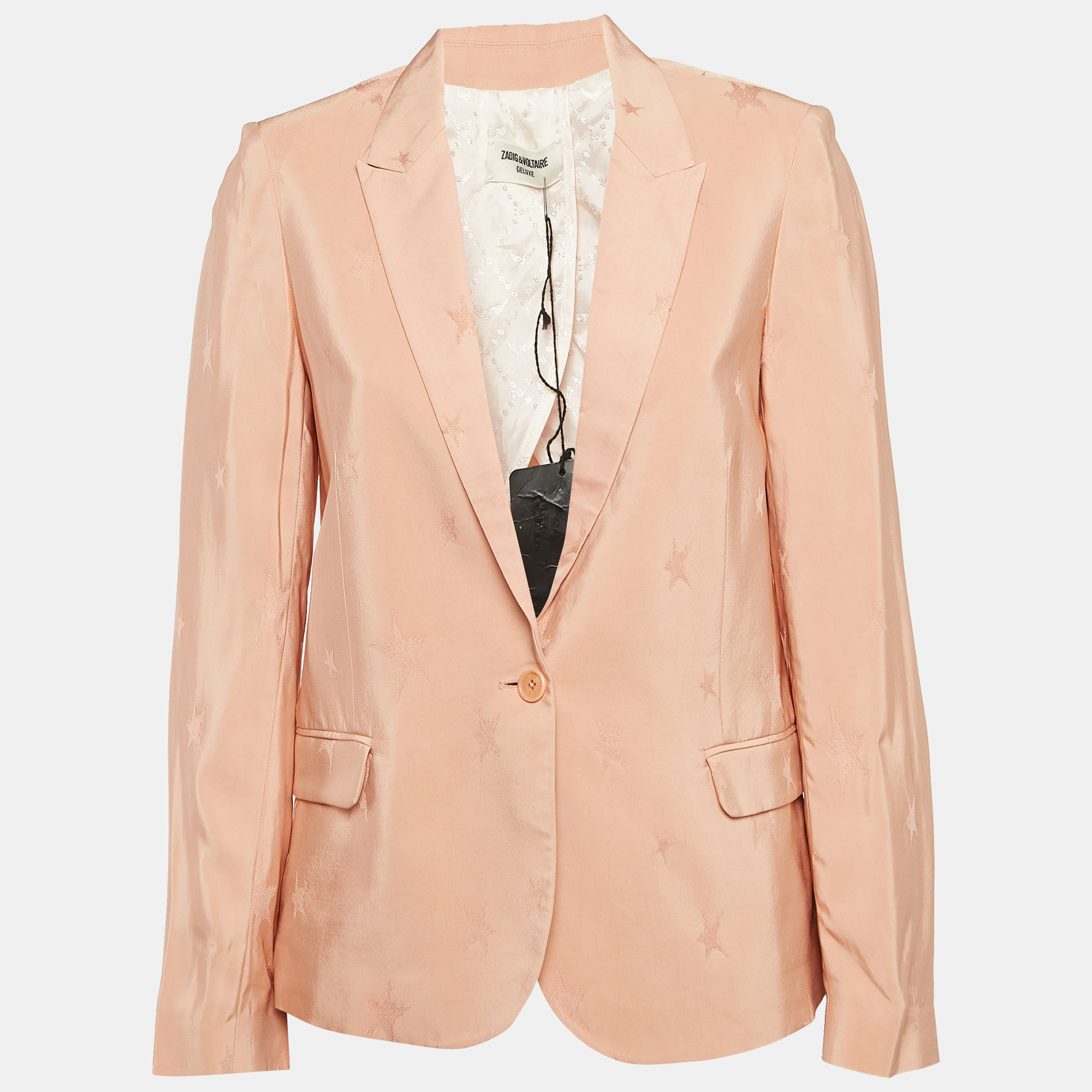 Zadig & Voltaire Pink Stars Jacquard Victor Blazer S