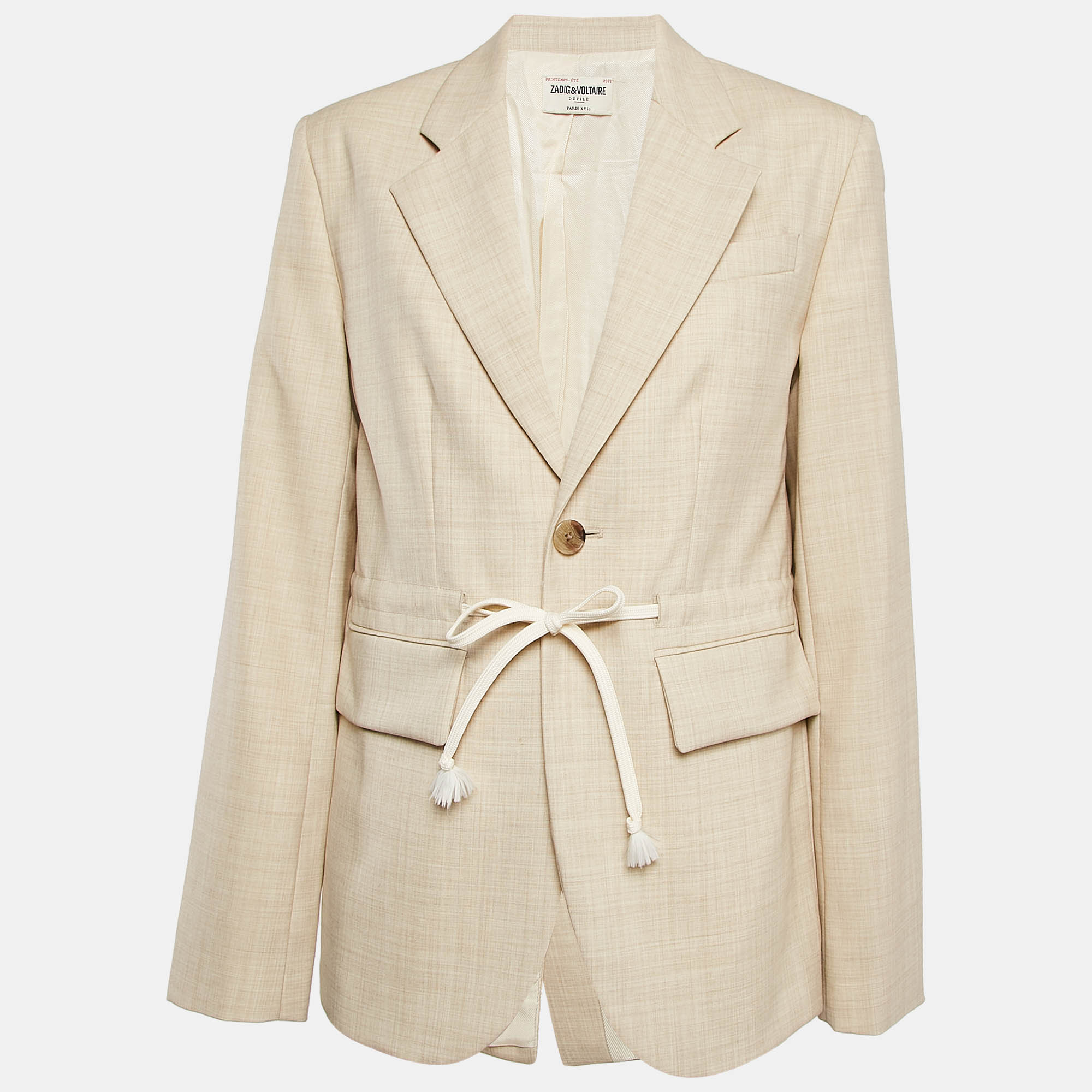 Zadig & Voltaire défilé Beige Mister Wool Eco Blazer M