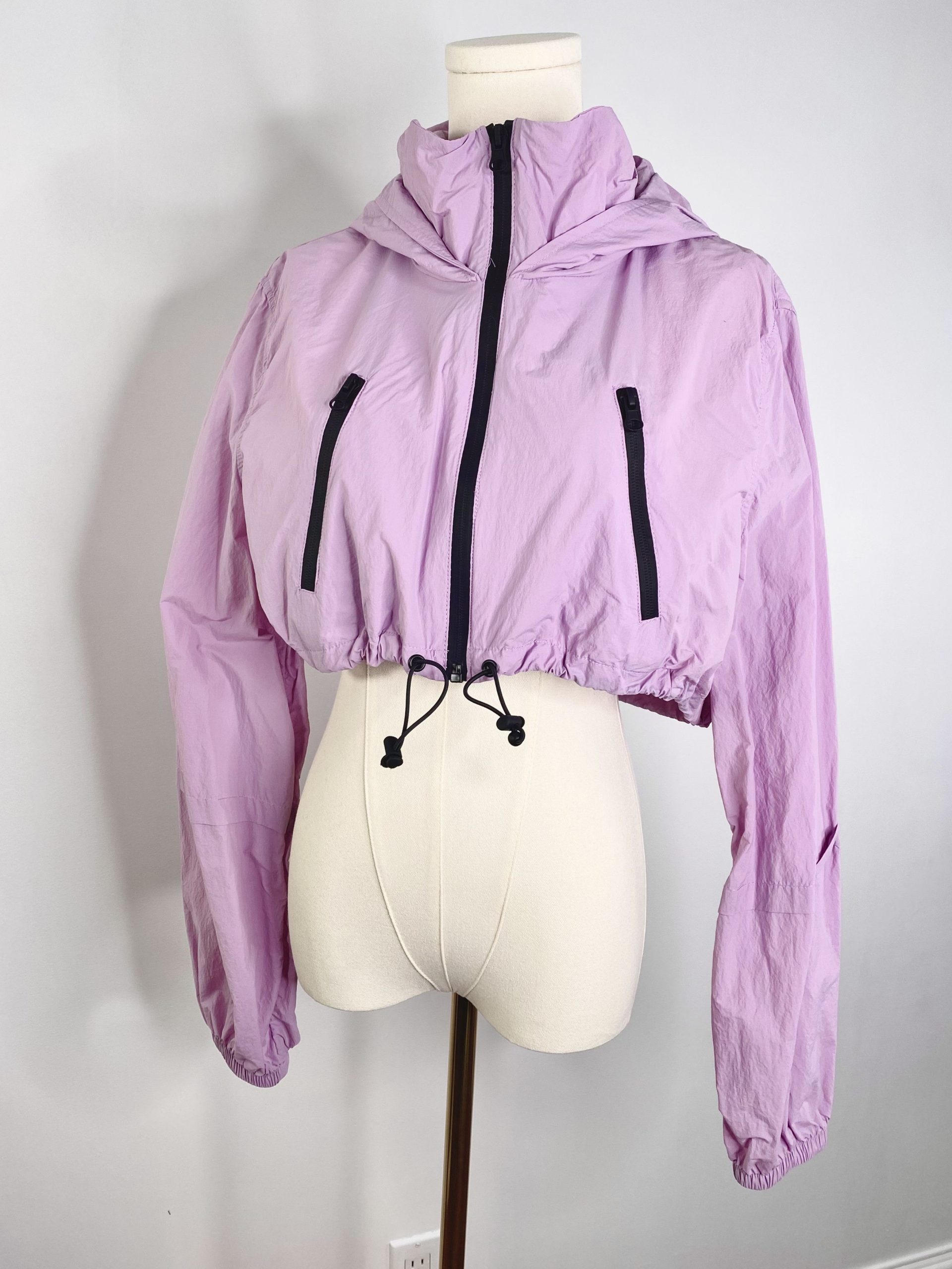 Zara - Purple Crop Top Windbreaker, Women's (Size Medium)