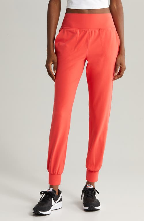 Zella Studio Luxe High Waist Slim Joggers in Red Cayenne at Nordstrom, Size Medium