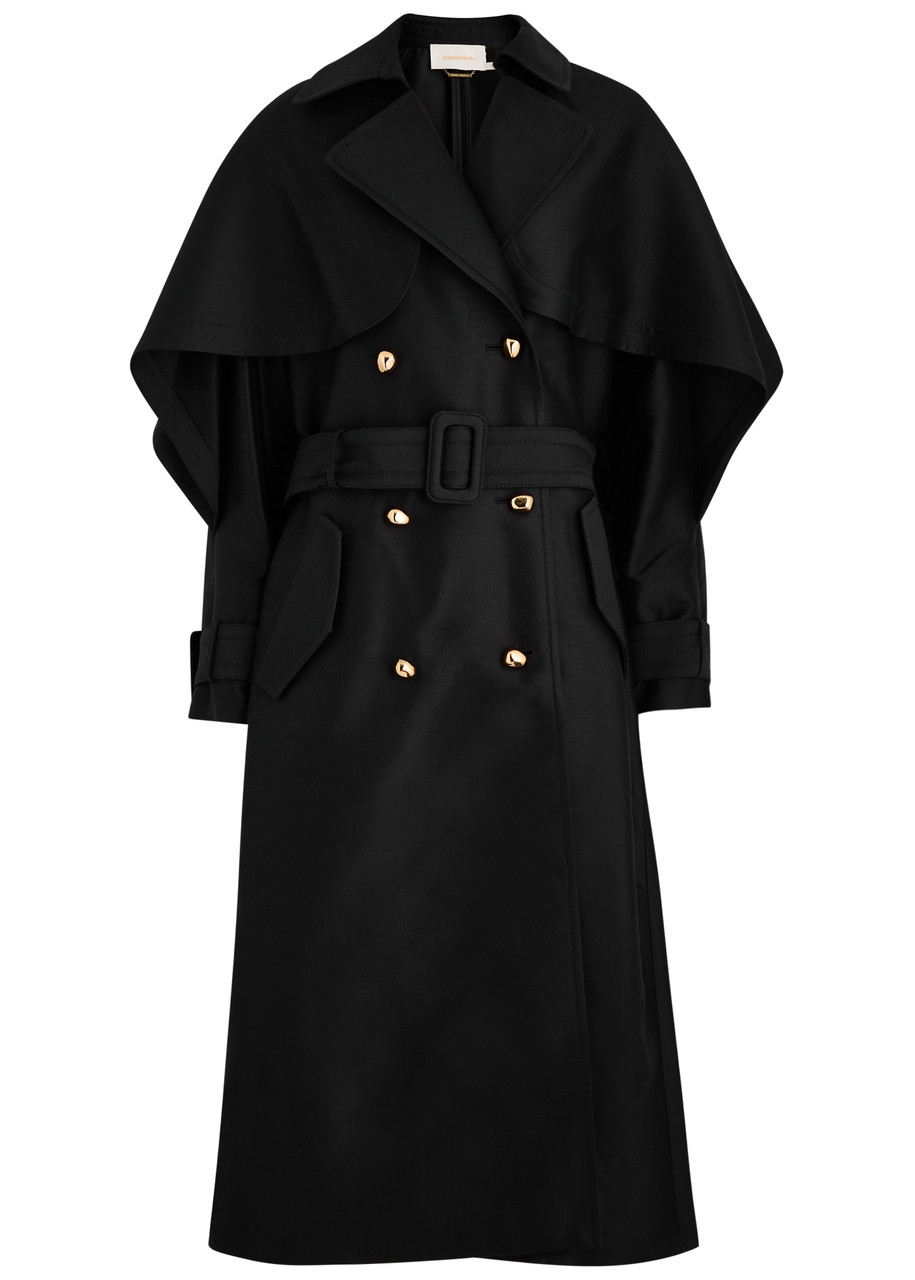 Zimmermann Cape Wool-blend Trench Coat - Black - 0 (UK 8 / S)