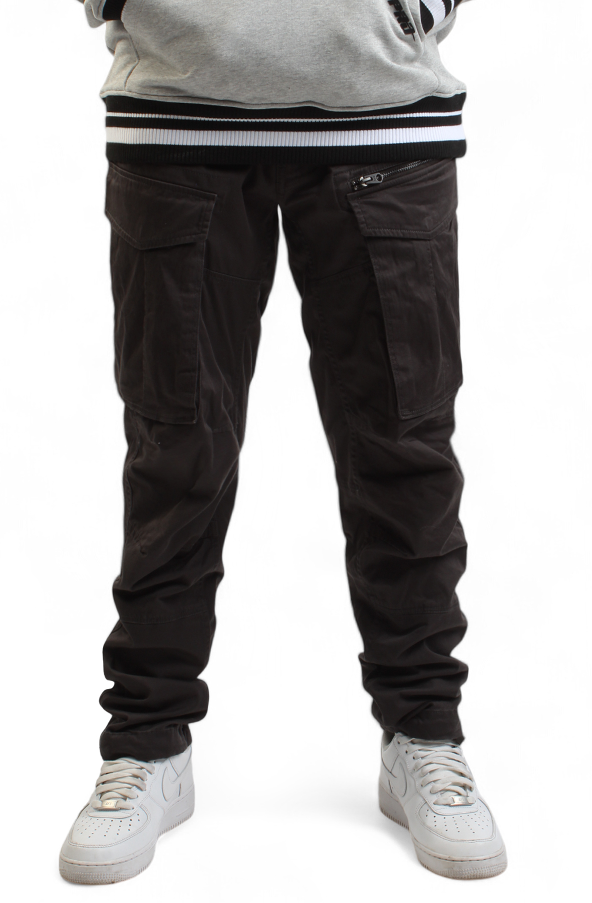 Zip pocket 3D Skinny Cargo Pants Black