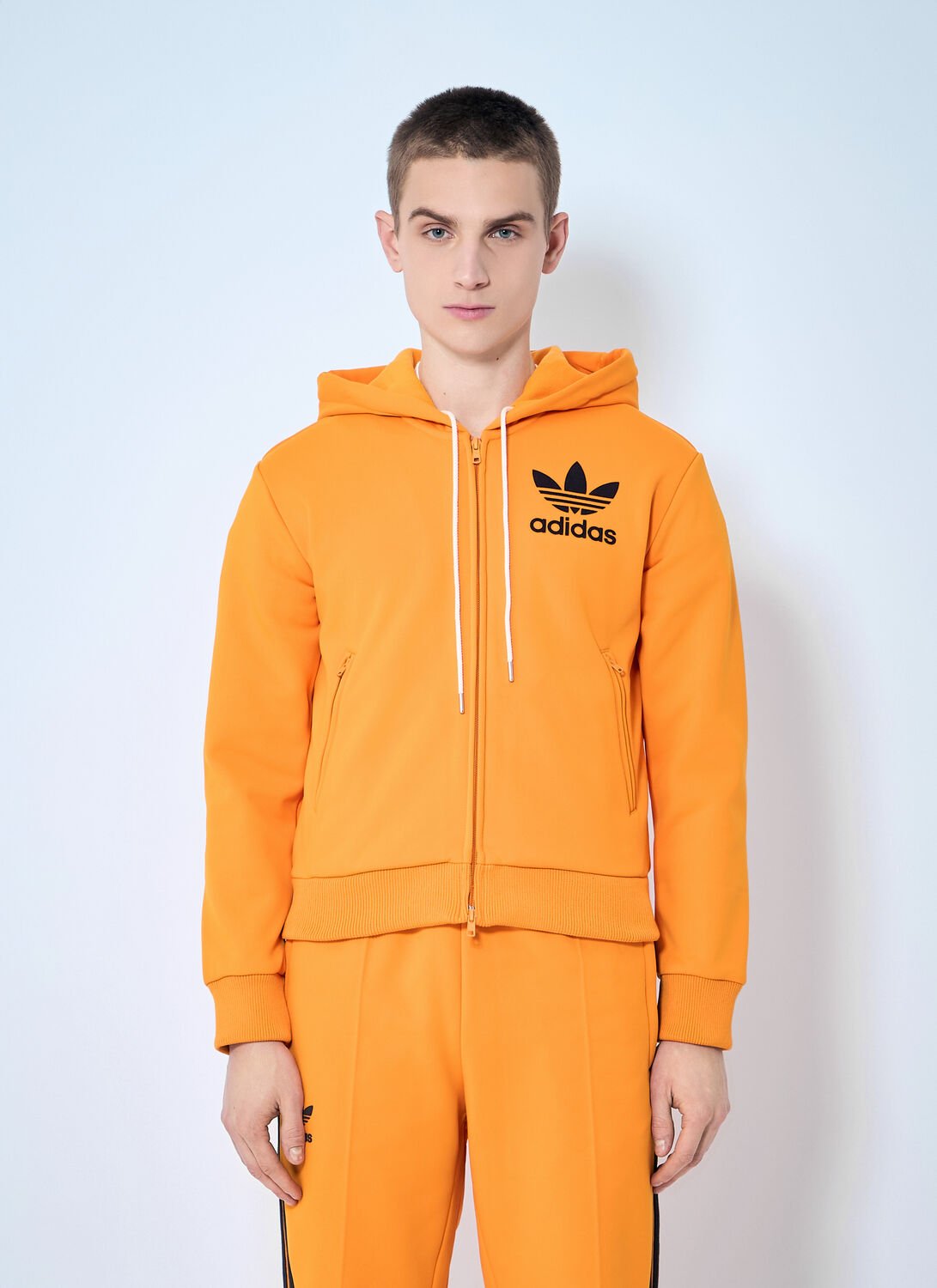 adidas by Wales Bonner Track Hooded Zip-up Sweatshirt - Sweatshirts Orange S