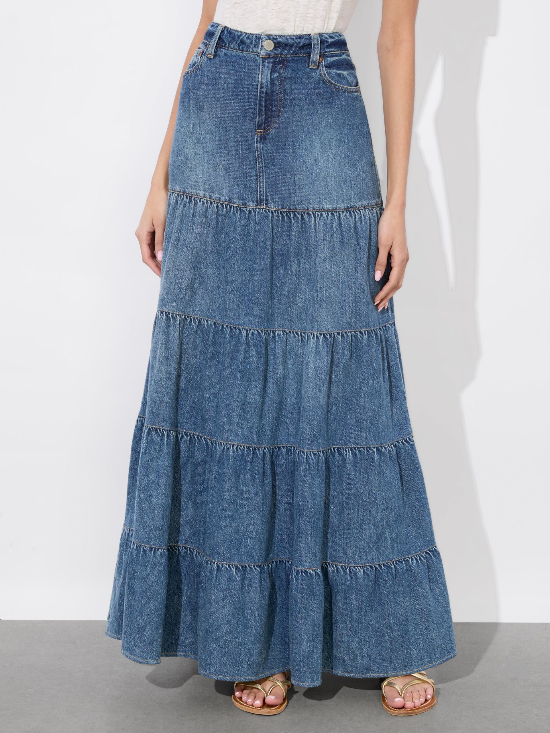 alice + olivia MINDY TIERED MAXI SKIRT