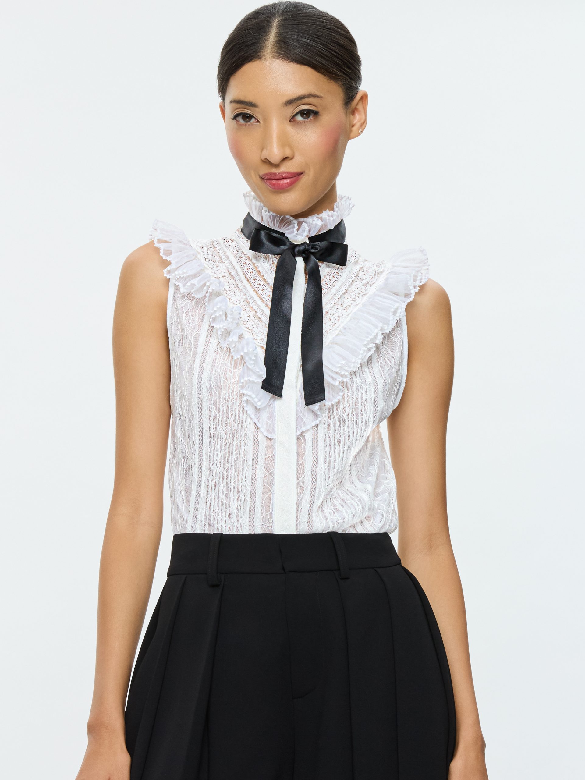 alice + olivia RHEBA LACE BLOUSE