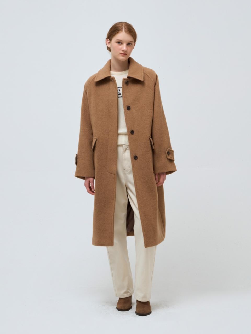 balmacaan long coat - camel