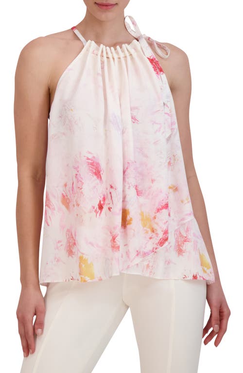 bcbg Floral Halter Neck Tank in White/Pink Multi at Nordstrom, Size Xx-Small