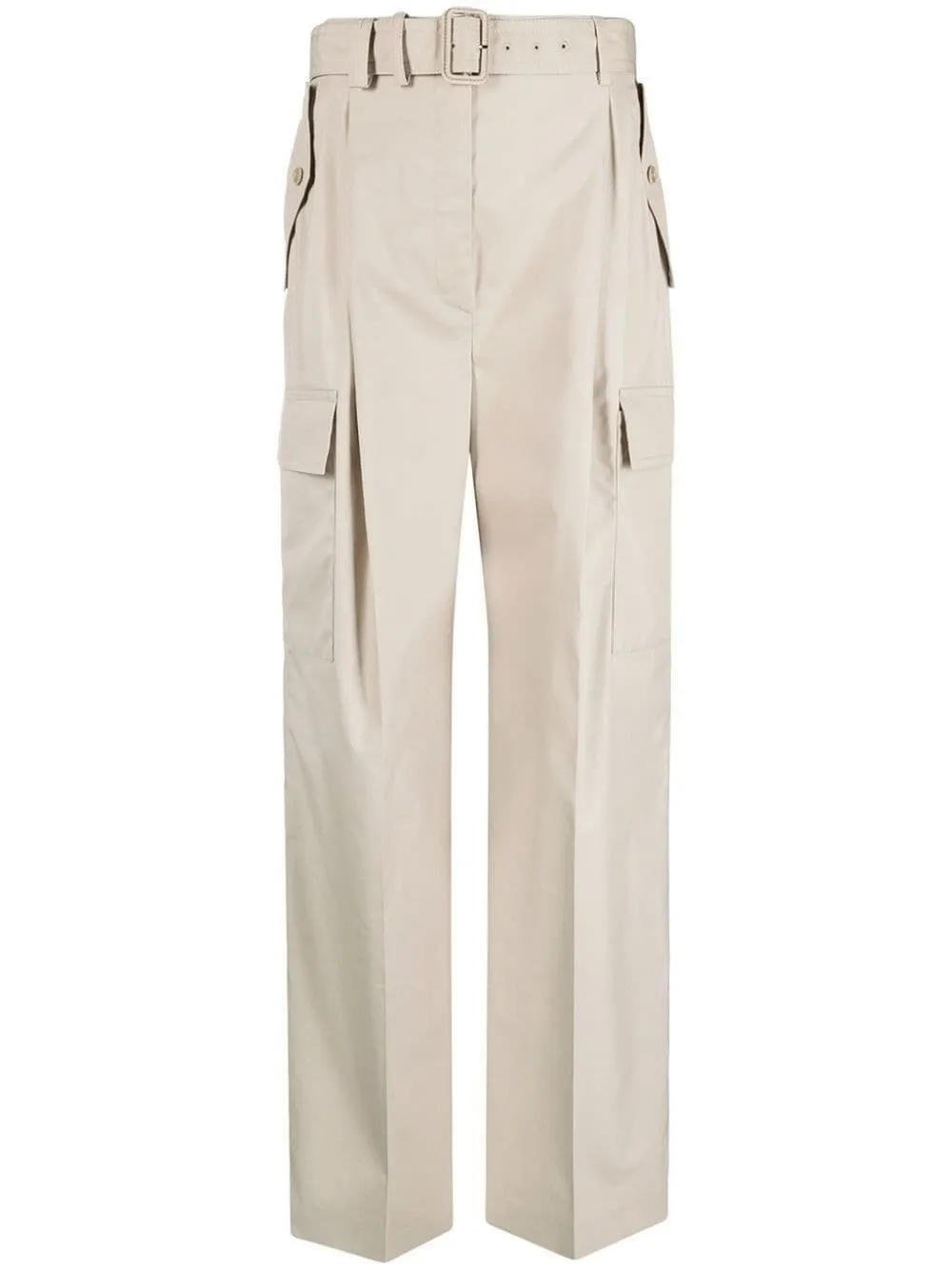 belted wide-leg trousers