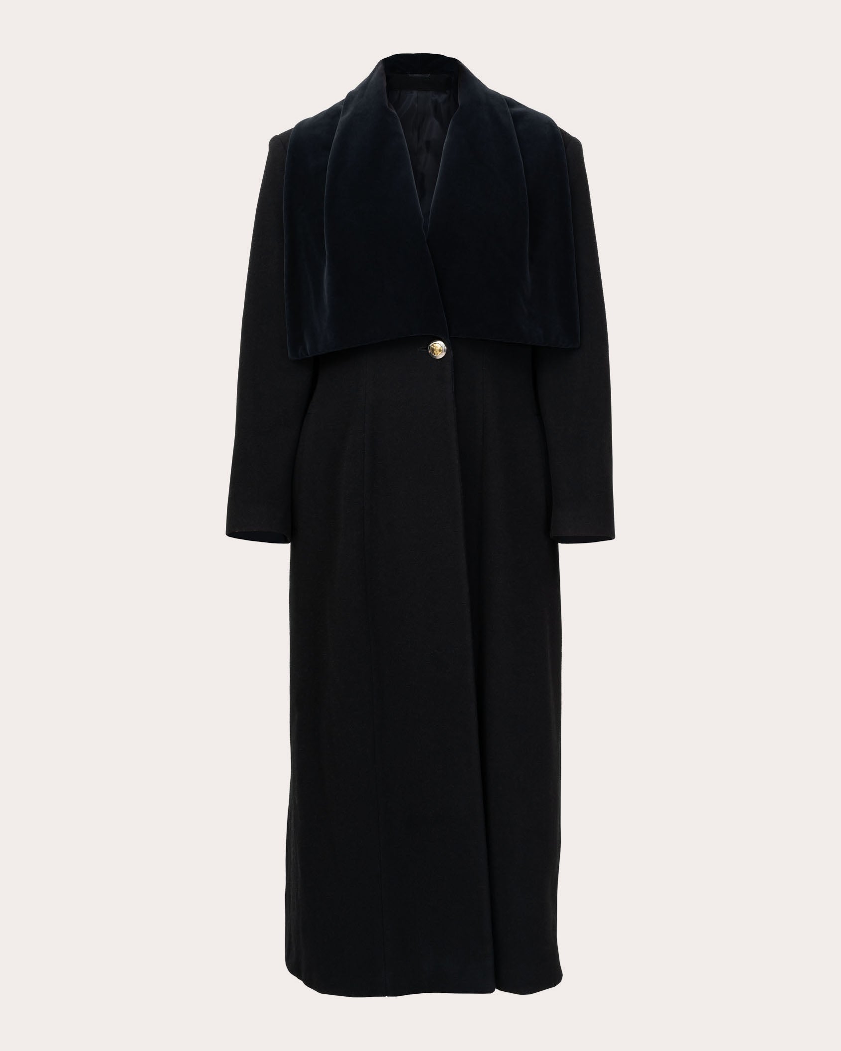 byVarga Women's Katie Bib Wool Coat in Black Wool/Acetate