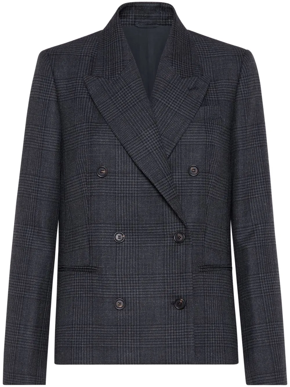 check-pattern blazer