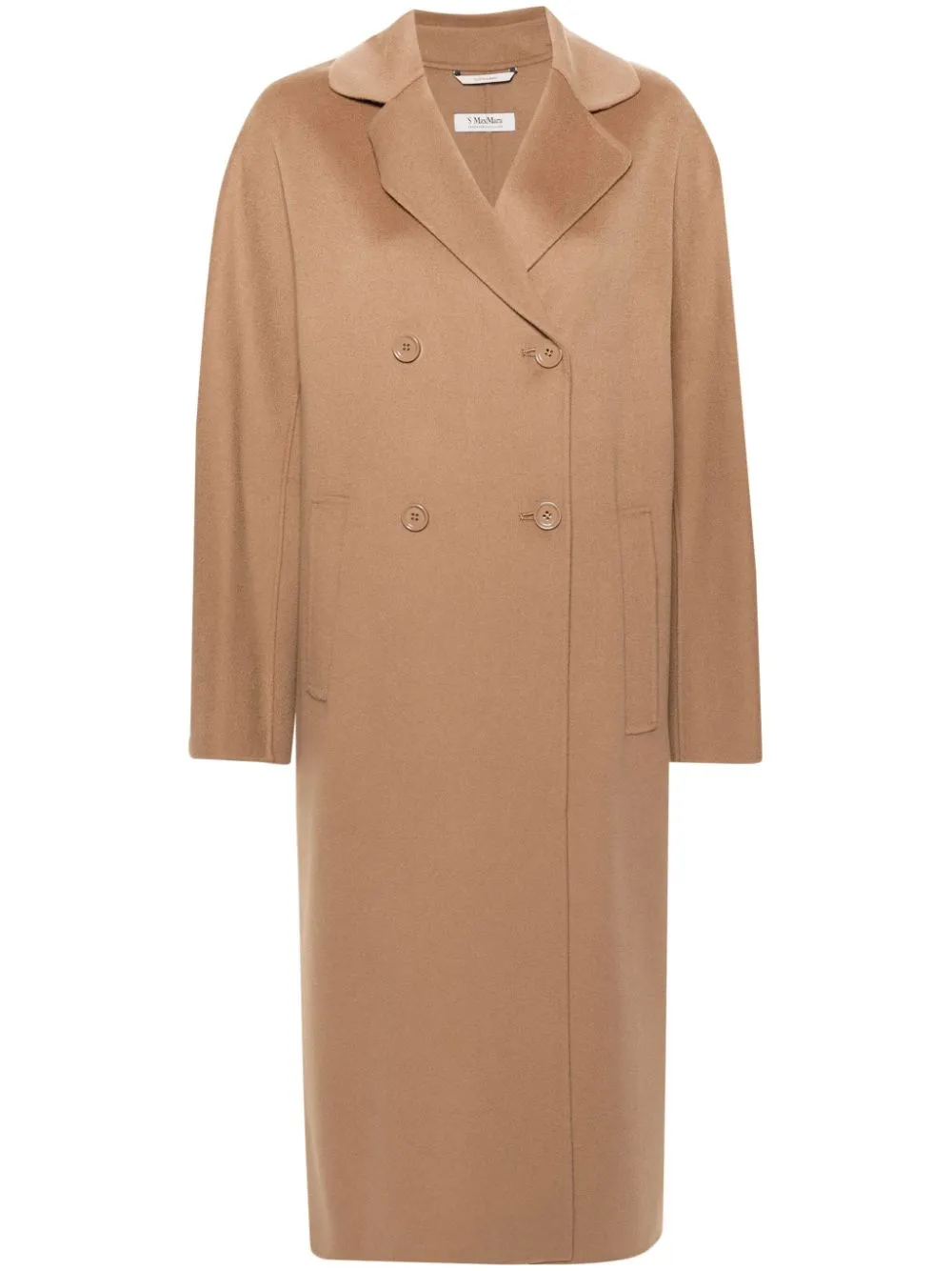 double-breasted virgin wool coat