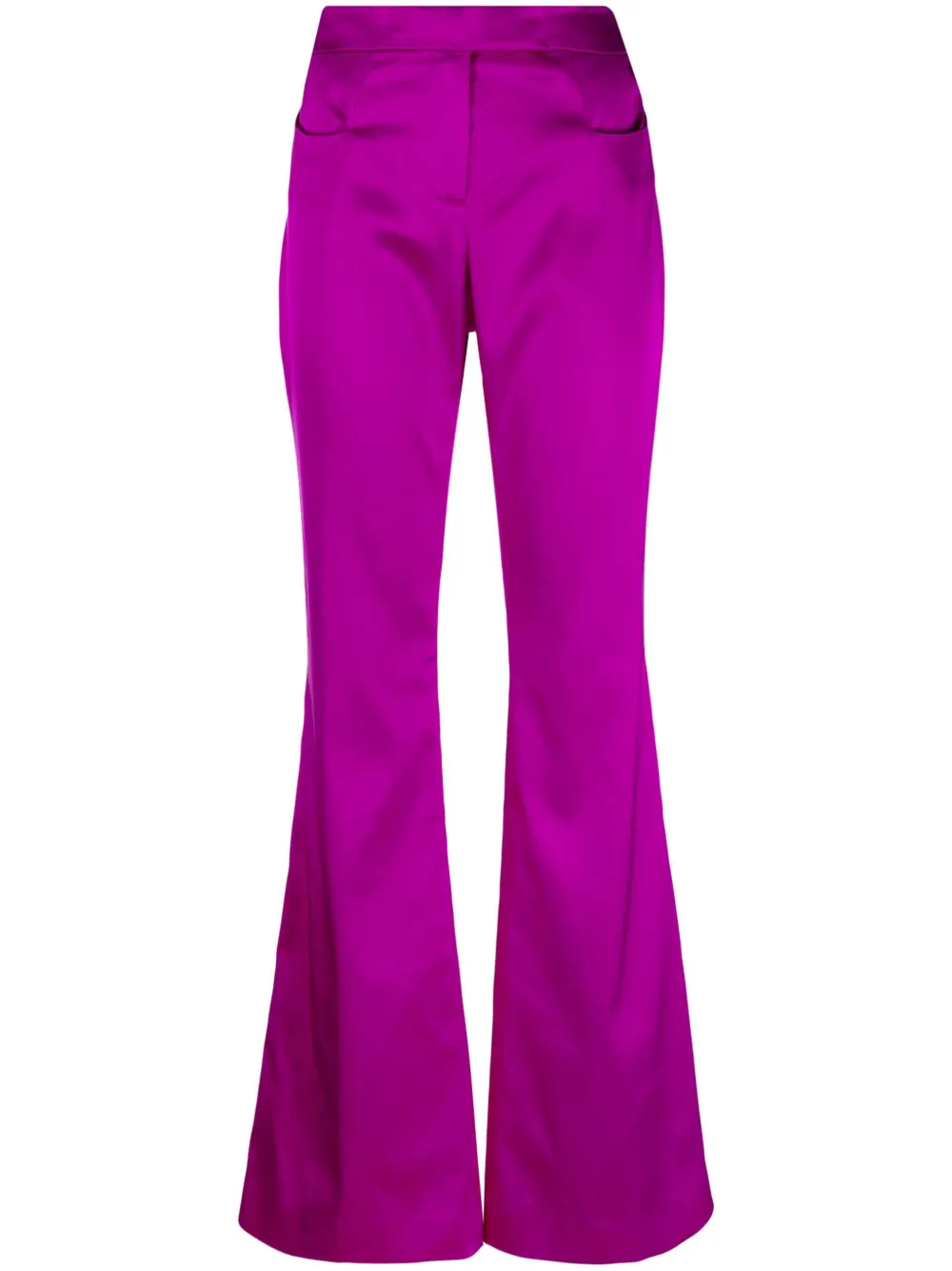 flared satin trousers