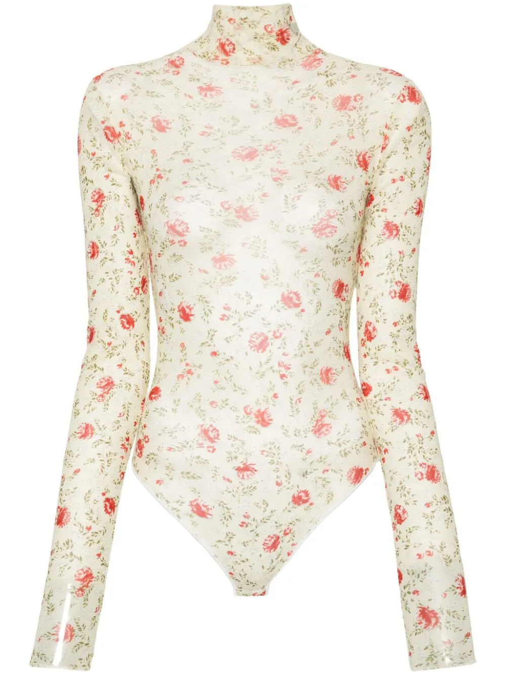 floral mesh bodysuit