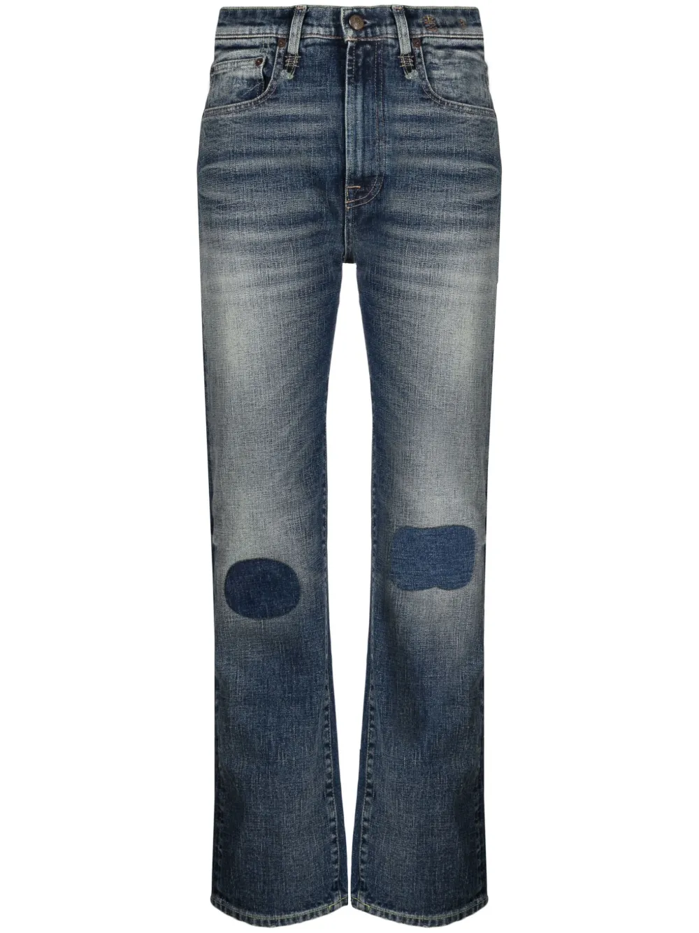 high-waisted slim-cut jeans