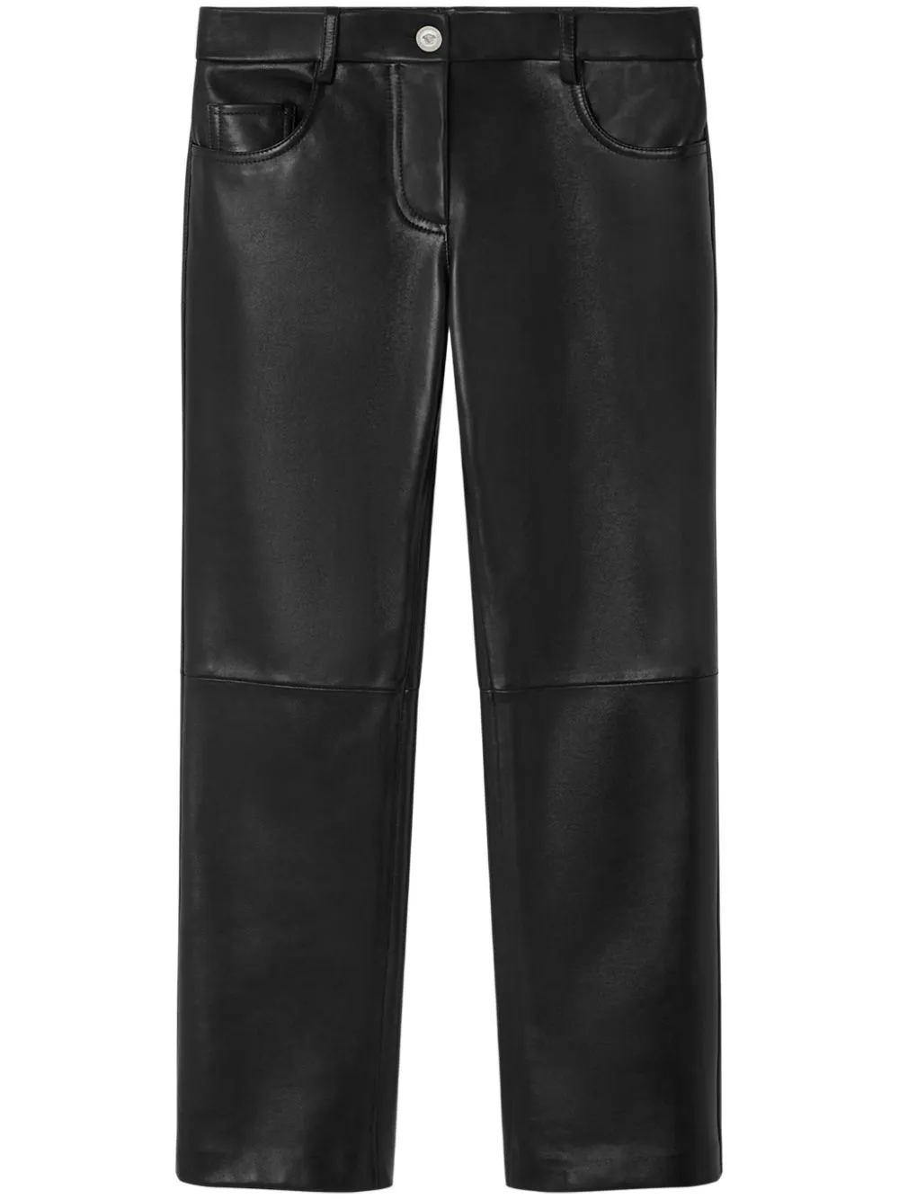 leather straight trousers