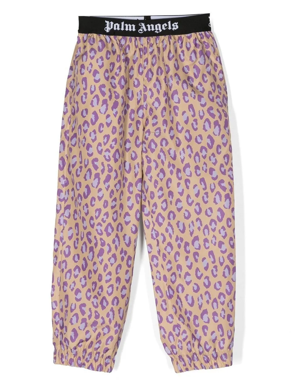 leopard-print straight-leg track pants