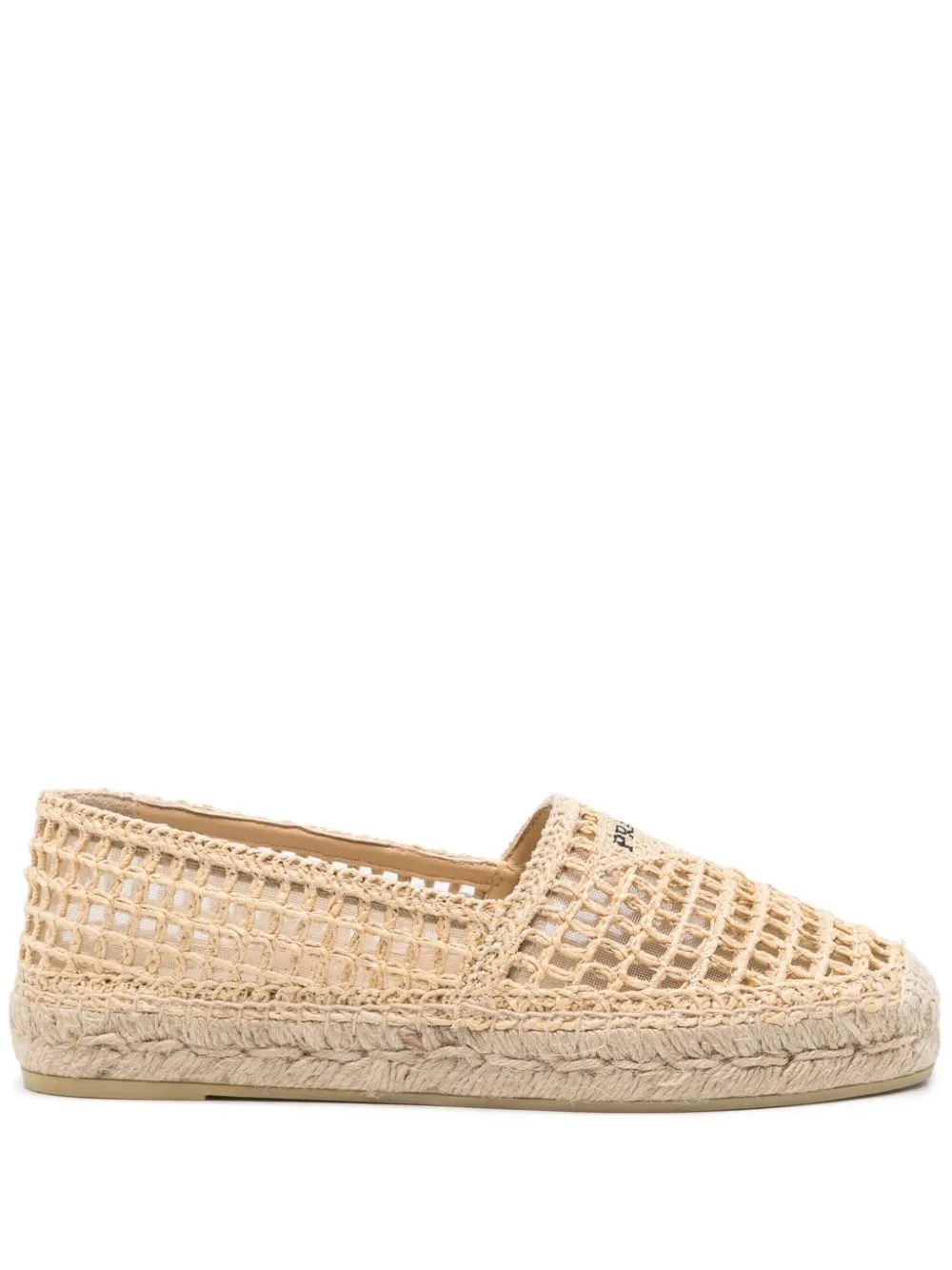 logo-embroidered raffia espadrilles