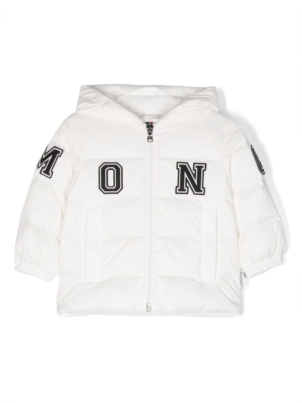 logo-patch hooded padded jacket