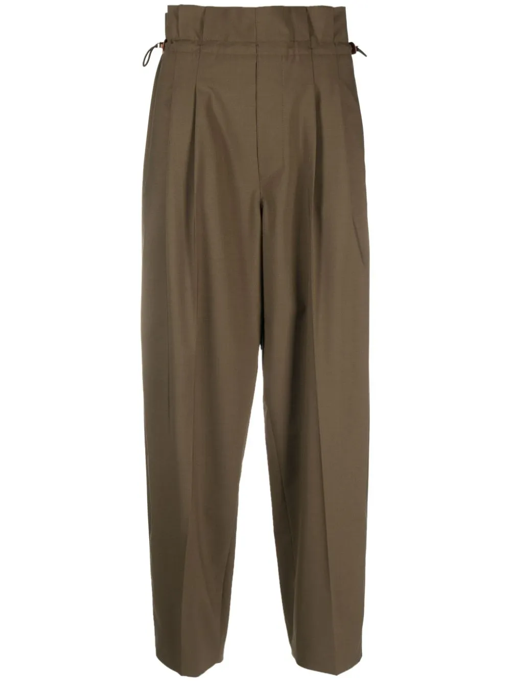 paperbag-waist wide-leg trousers