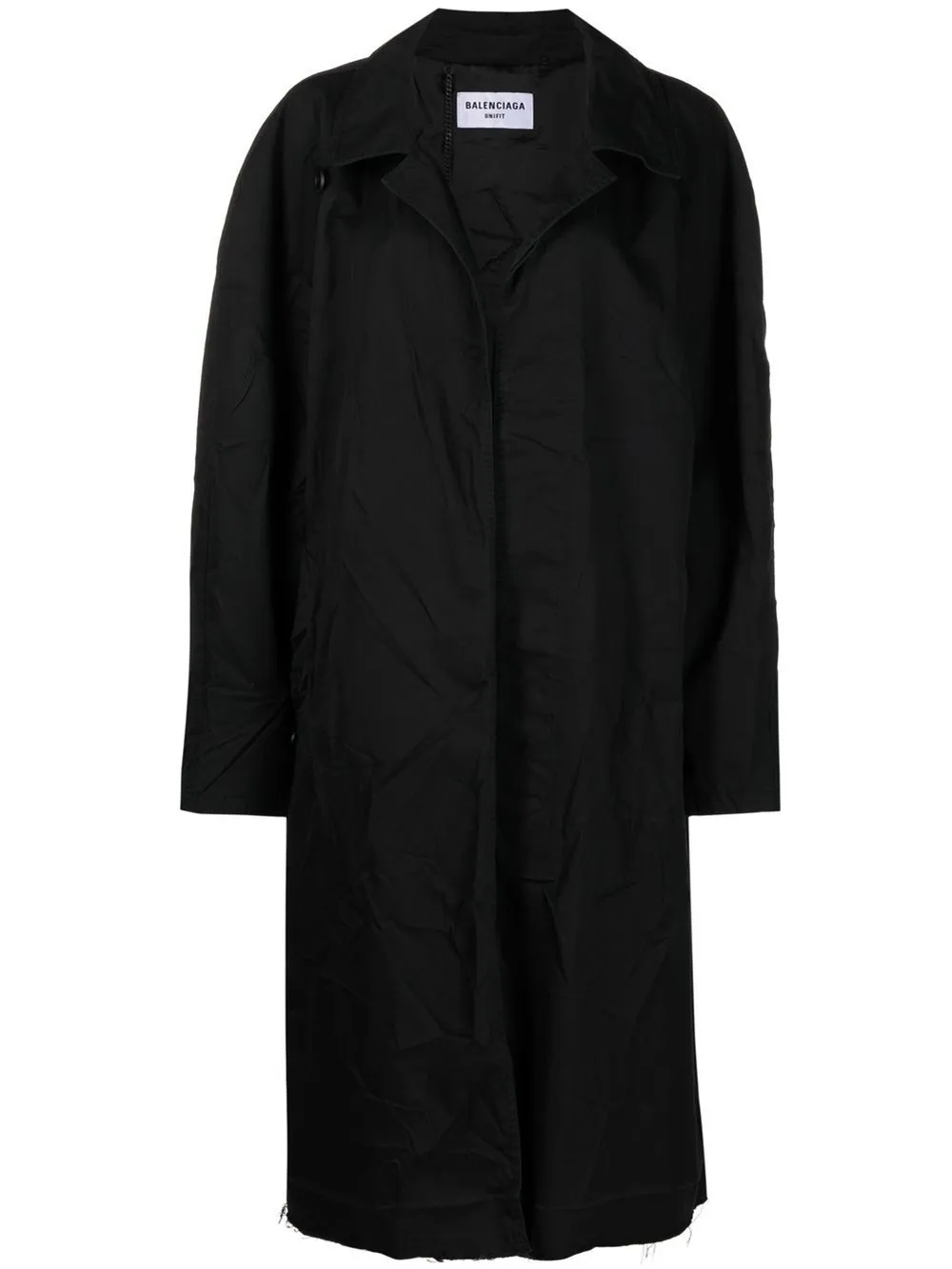 raw-edge trench coat