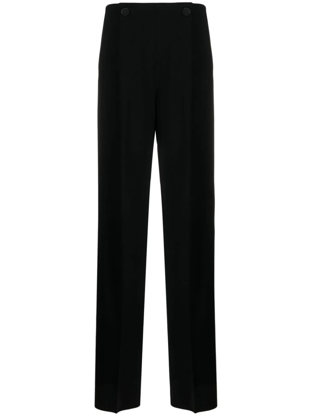 satin-finish tailored wide-leg trousers