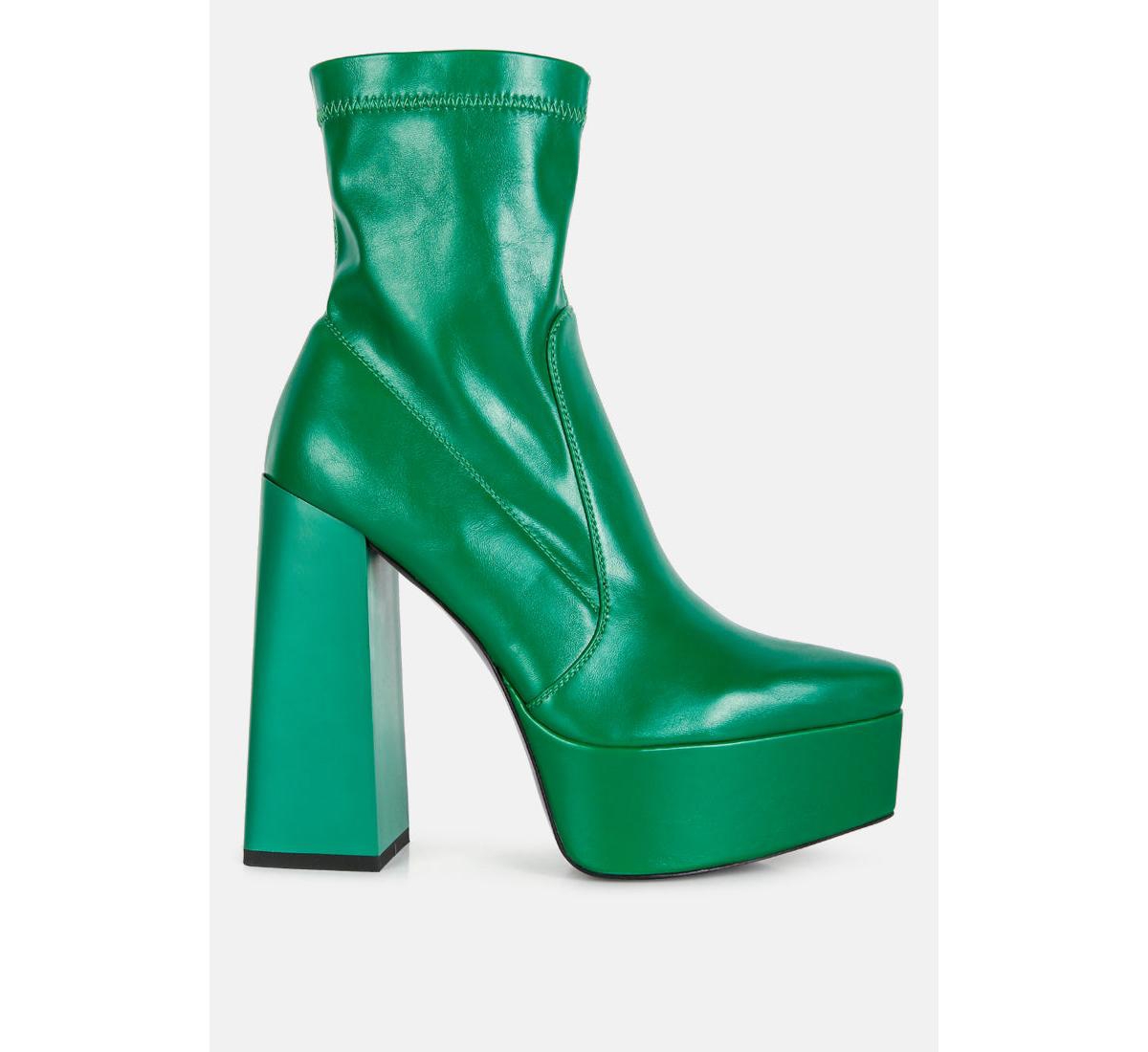 whippers patent pu high platform ankle boots - Green