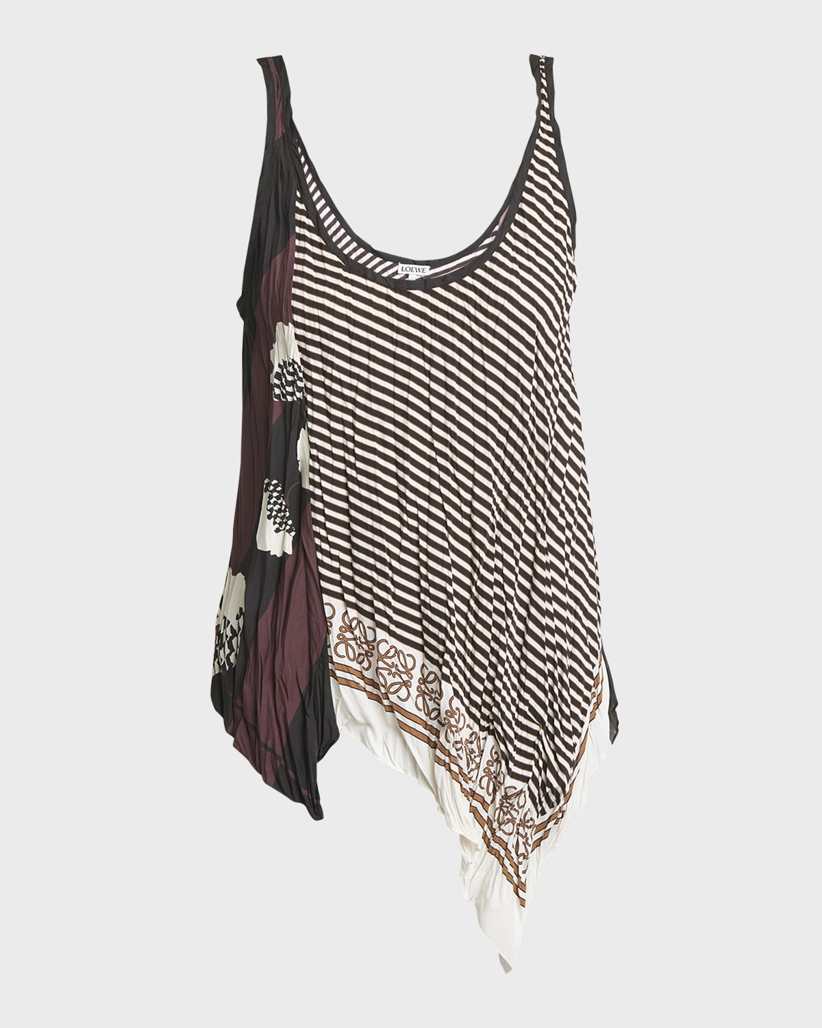 x Paula Ibiza Scoop-Neck Pleated Handkerchief Tank Top