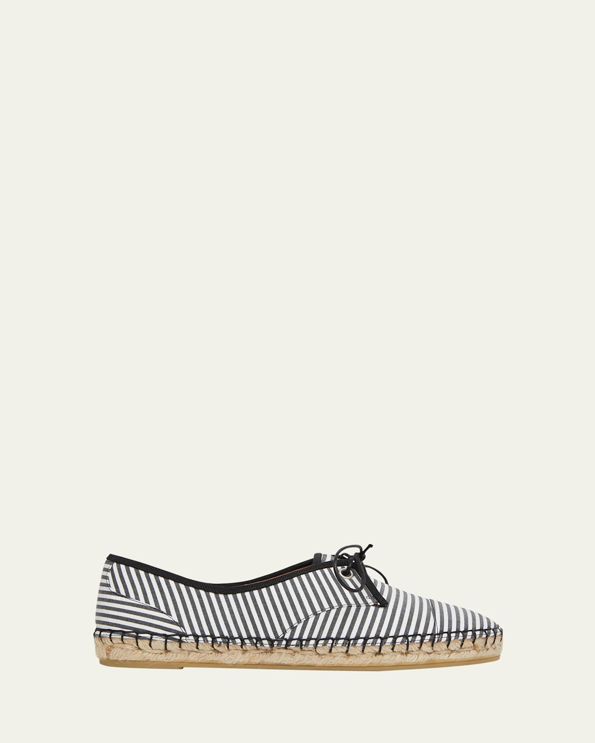 x Tabitha Simmons Tyler Striped Cotton Lace-Up Espadrilles